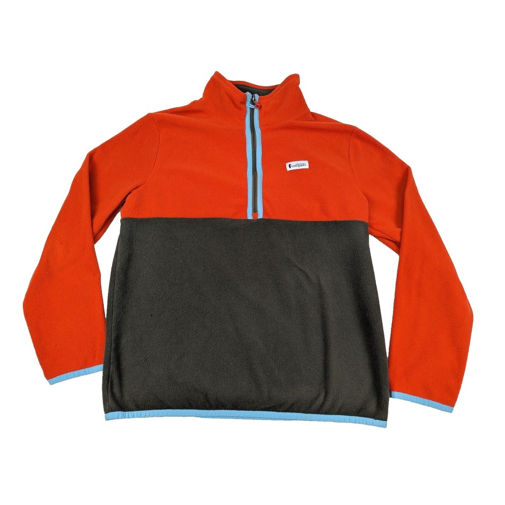 Cotopaxi Half Zip Fleece Sweater Men's L Orange/Brown Colorblock Pullover *Flaws